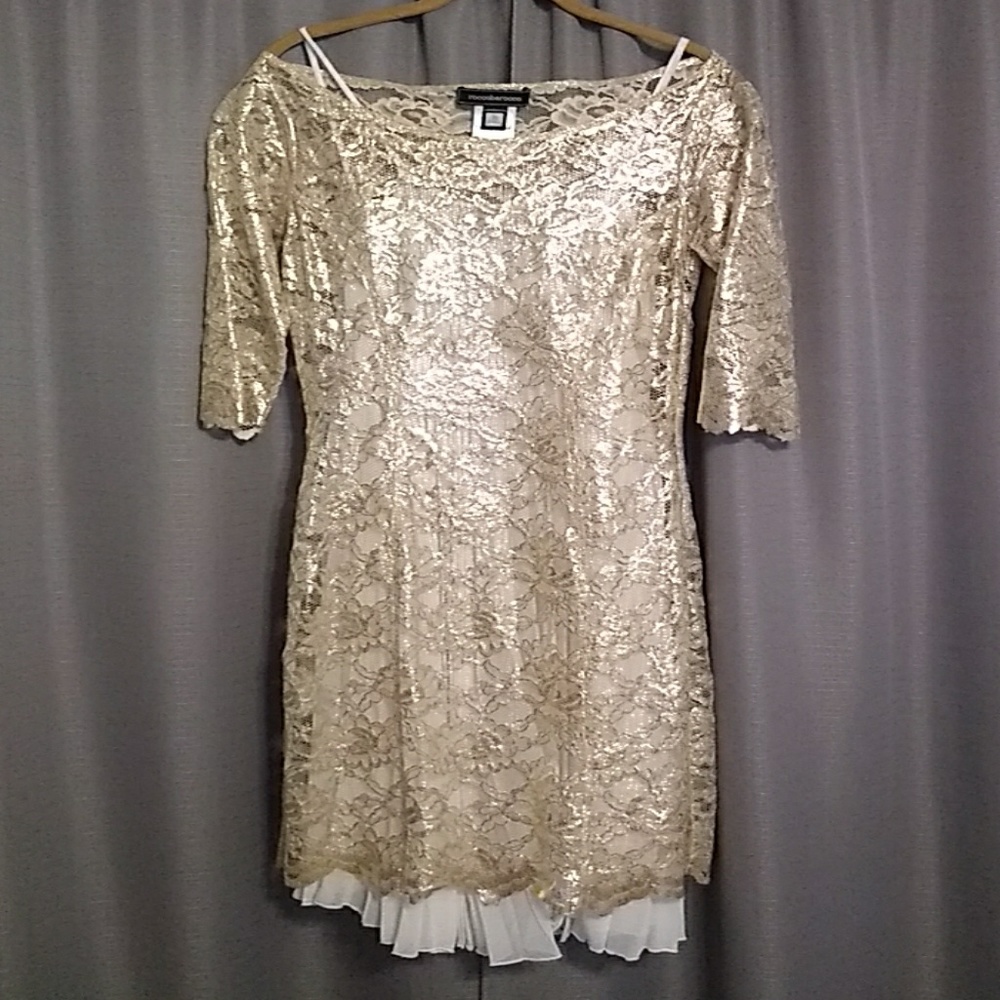 Gold Roccobarocco Dress